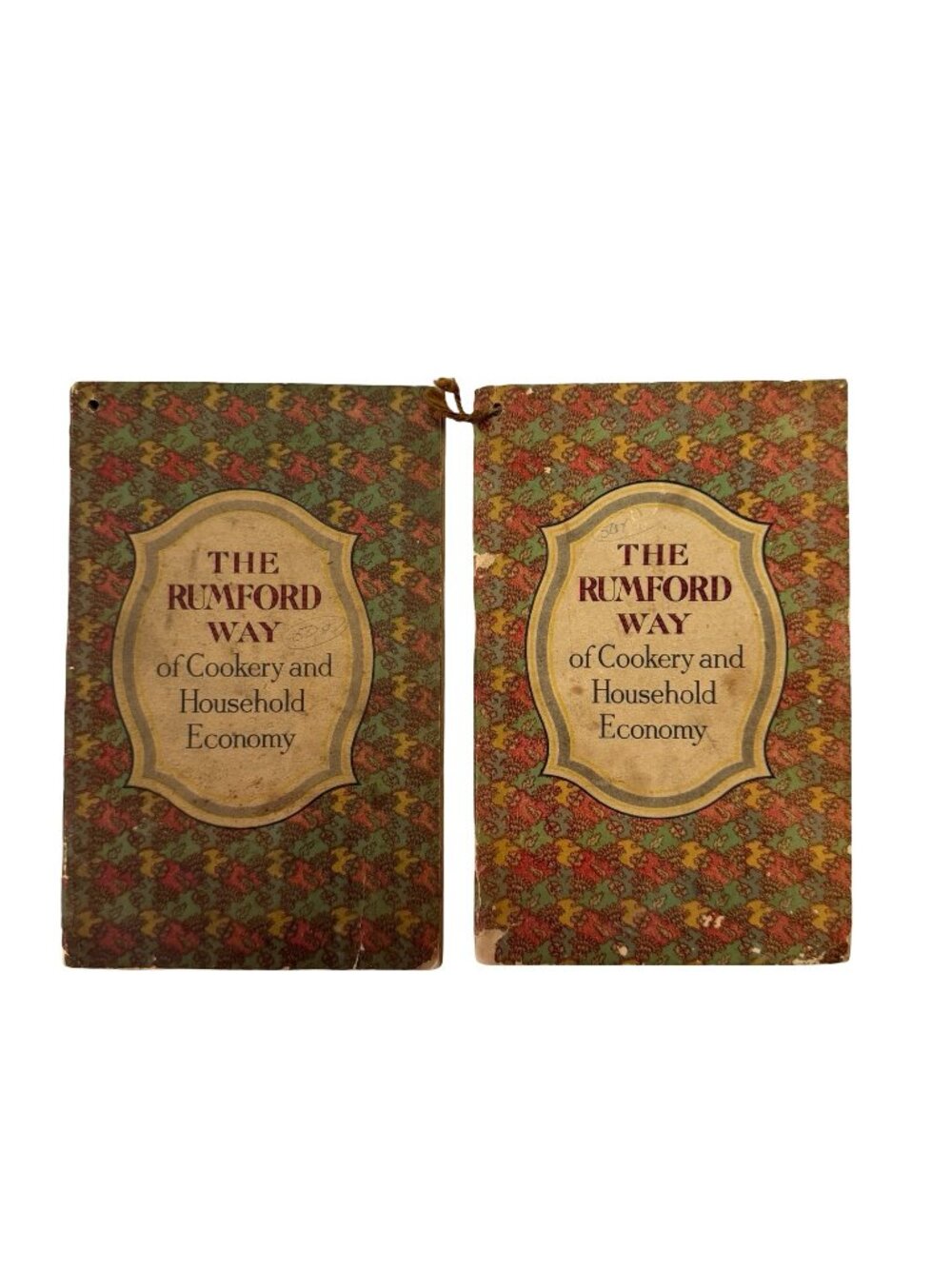 Antique Rumford Way of Cookery Household Economy Cookbooks Lot of 2 1920s
